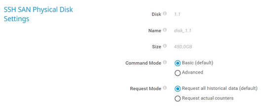 SSH SAN Physical Disk Settings